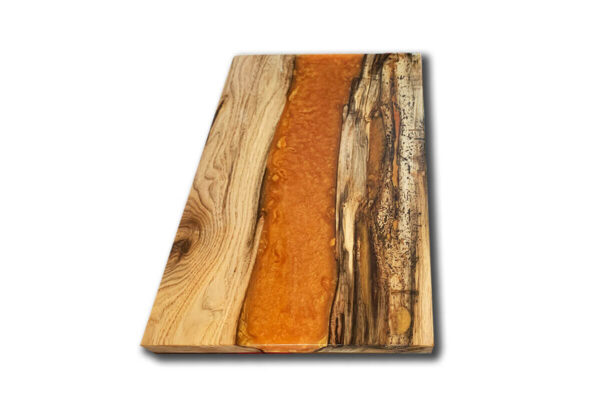 Epoxy Wood Serving Tray with Amber Epoxy