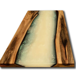 Epoxy Wood Serving Tray with White Epoxy