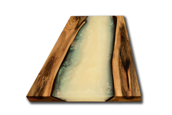 Epoxy Wood Serving Tray with White Epoxy