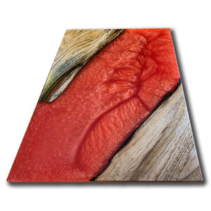 Epoxy Wood Serving Tray with Red Epoxy
